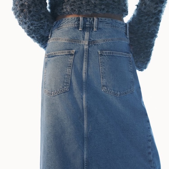 Zara Skirts Zara Denim Midi Skirt Poshmark